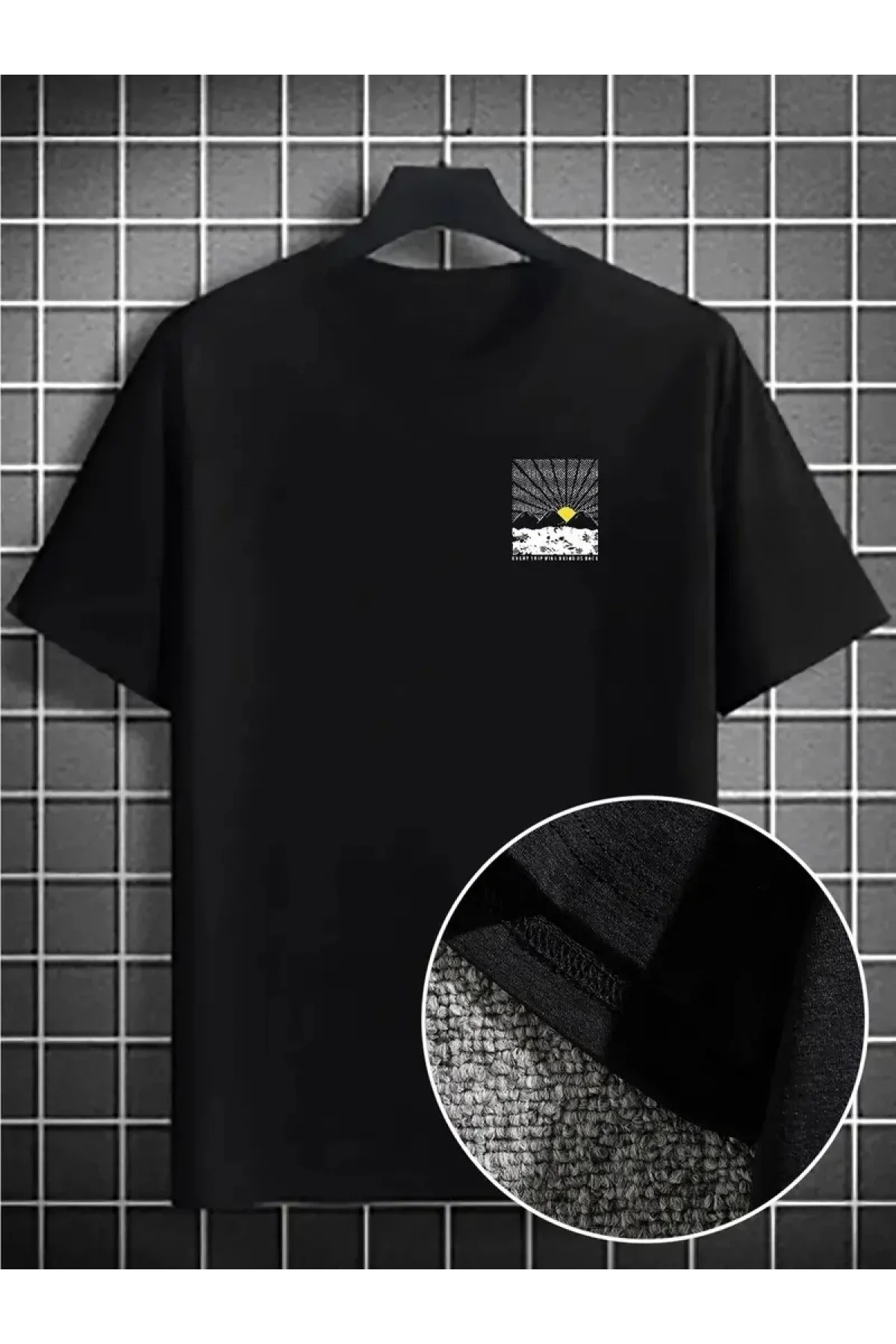 Erkek Dağ Grafikli Tişört